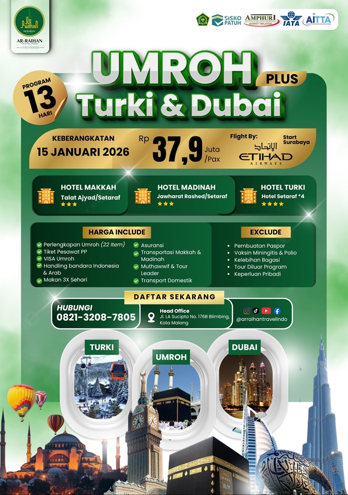 UMROH PLUS TURKI & DUBAI 2026