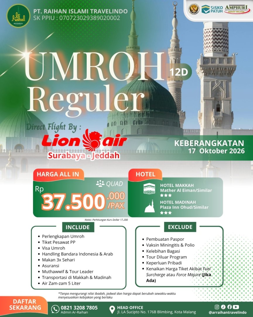 UMROH REGULER 12 HARI