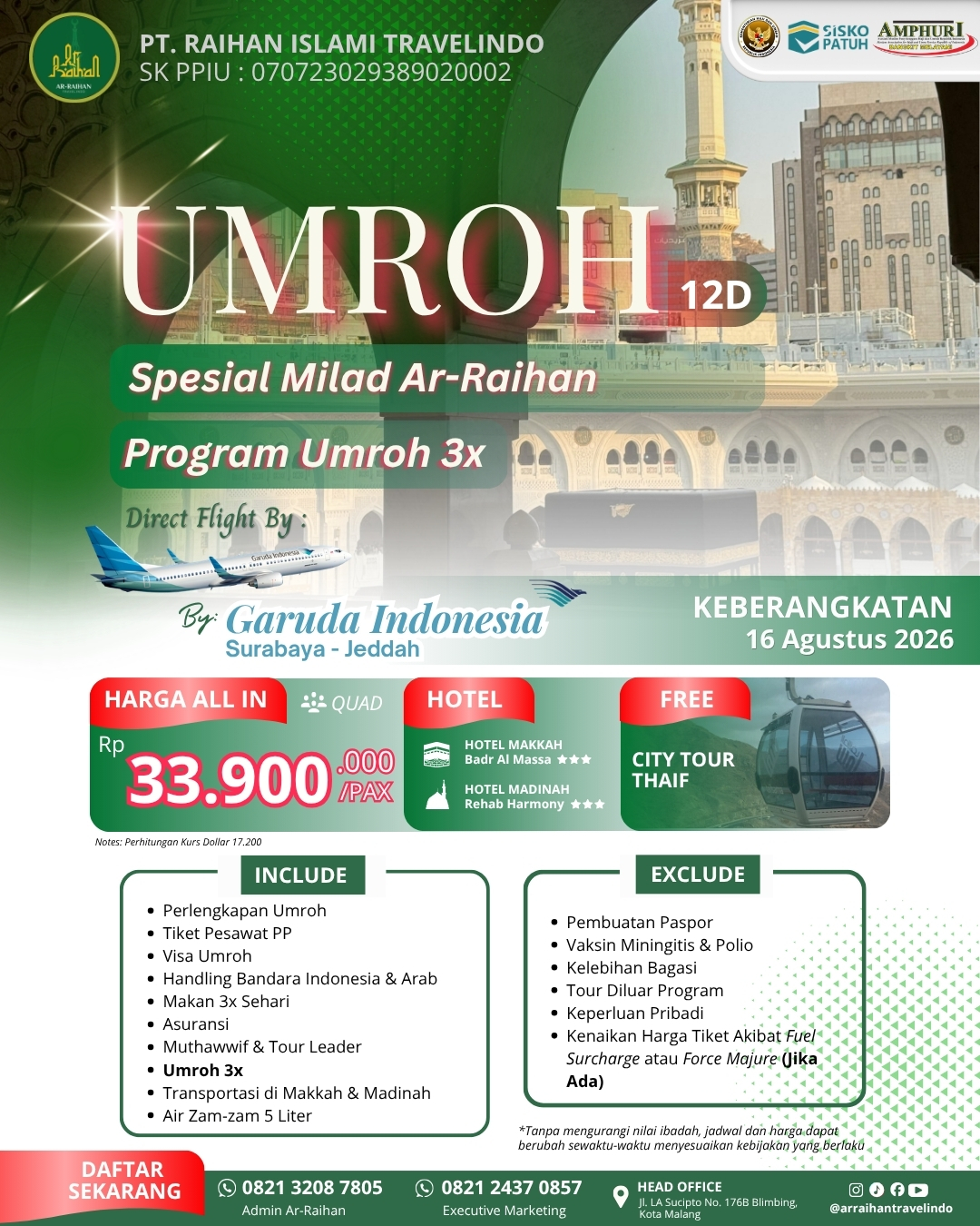 UMROH SPESIAL MILAD AR-RAIHAN